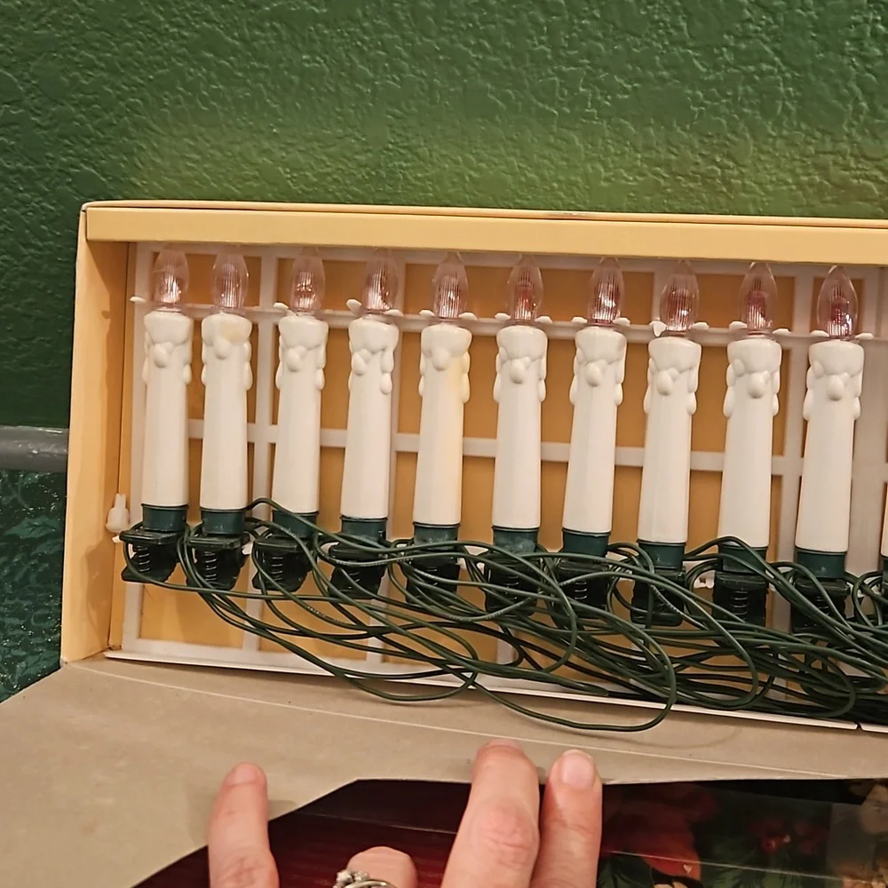 Vintage String Candle Lights 20 Light Set Christmas